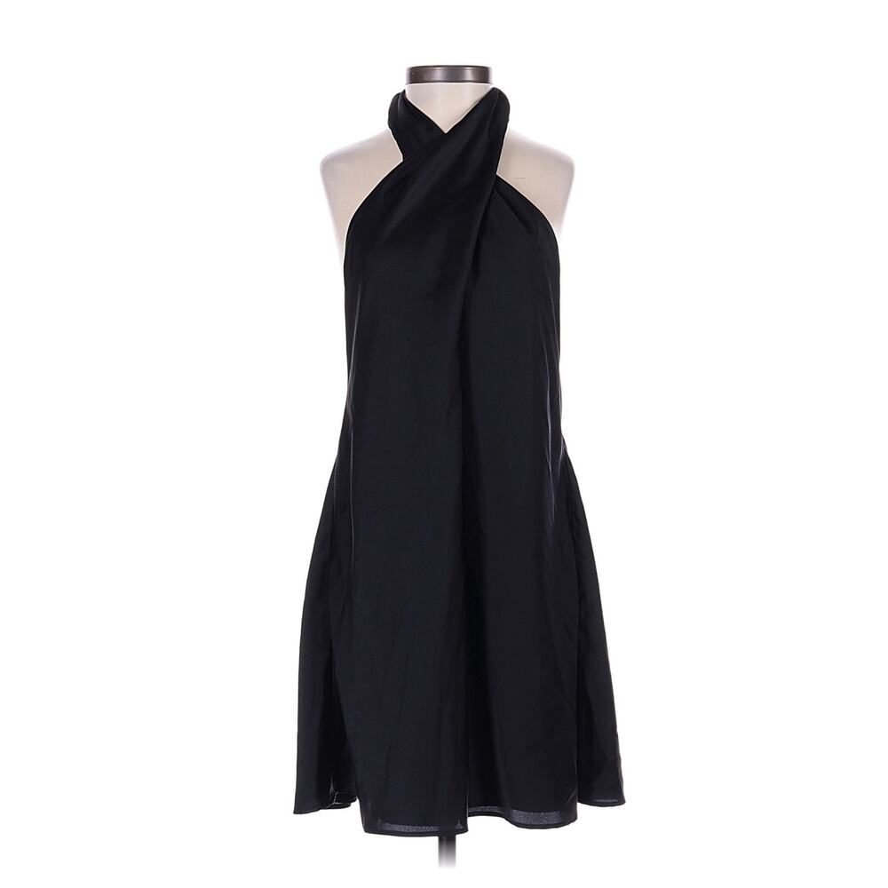 Show Me Your Mumu Jasmine Halter Mini Dress Black Luxe Satin S - Picture 6 of 9